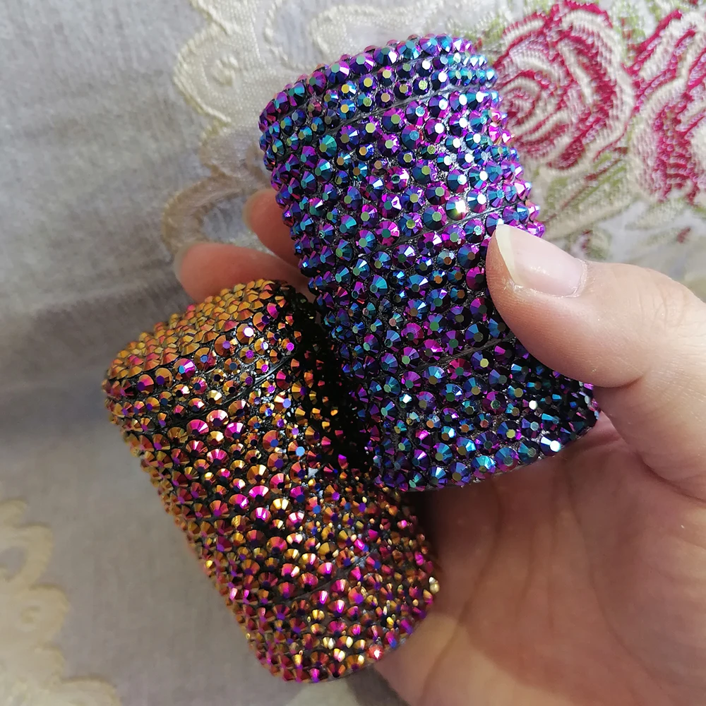 AB Blue Bling Стразы ручной работы роскошные прозрачные пластиковые ювелирные изделия