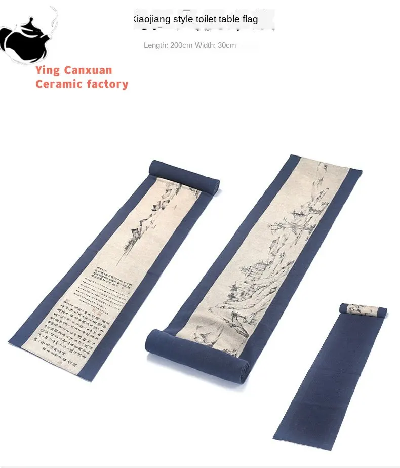 

Zen Tea Plancemat Table Runner Chinese Style Cotton Linen Fabric Tea Table Tea Table Mat Tea Ceremony Kung Fu Tea Set Tea Cloth