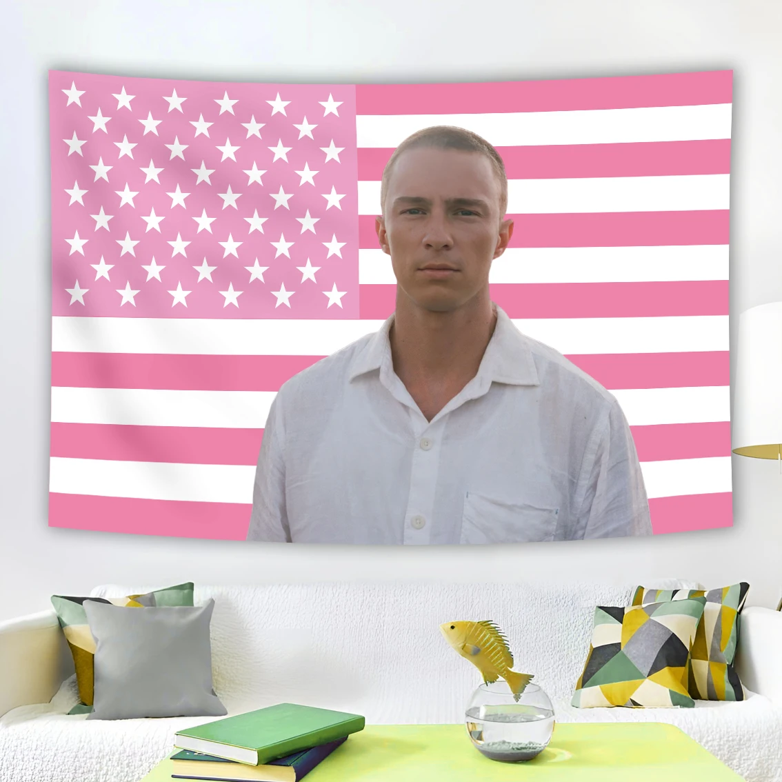 

Розовый гобелен американский флаг Drew Starkey