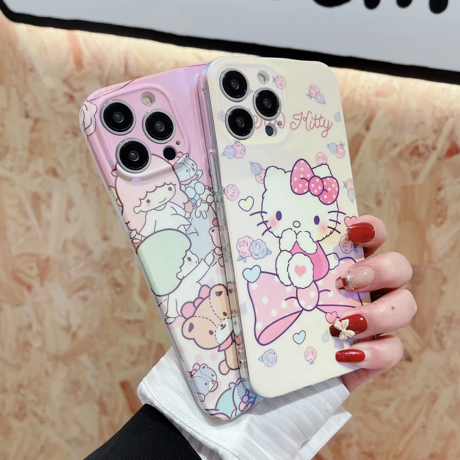Телефонные чехлы Hello Kitty Blu-Ray для iPhone 14 13 12 11 Pro Max Mini XR XS MAX 8X7 SE 2022 6 6s Plus милый
