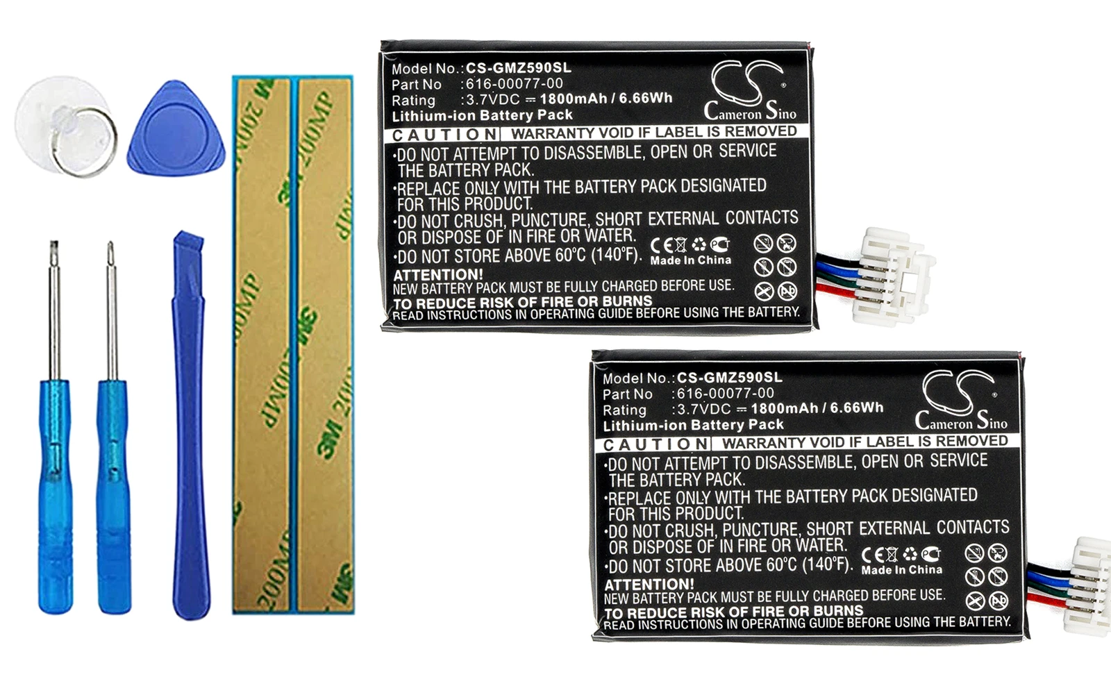 

2pack 1800mA Battery for Garmin Zumo 595LM 010-12110-003, 361-00077-00, 361-00077-10, 616-00077-00, 616-00077-10