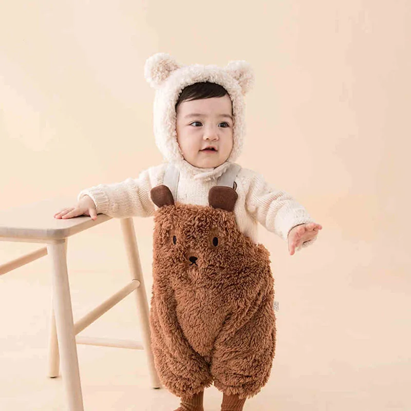 

Popodion Baby Winter One-Piece Overalls+Hat CHD21240