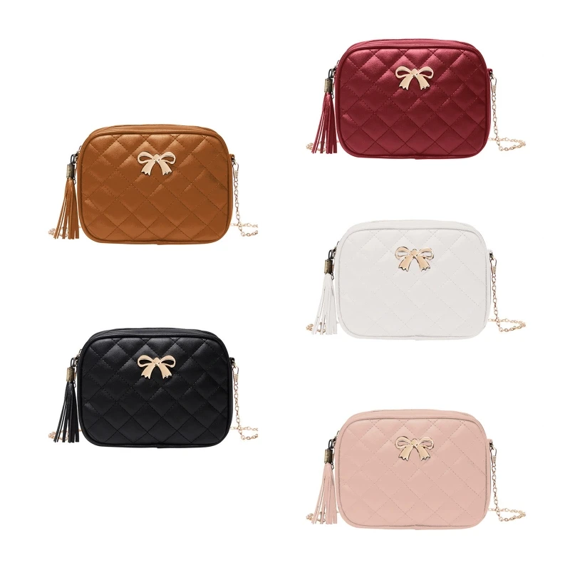 

Casual Tassel Small Messenger Bag Shoulder Bag with Zipper PU Leather Crossbody Bag Handbag for Street Strolling