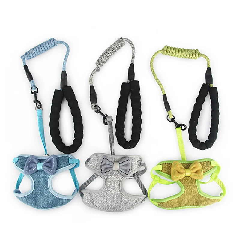 

Pet Cute Bow Cat Harness with Leashes Safety Adjustable Soft Breathable Cats Leashes Walk Chest Strap Vest Cat Collars Supplies