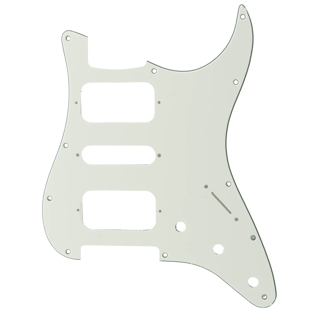 

Musiclily Pro 11 Holes Round Corner HSH Strat Pickguard for American/ Mexican Fender Standard Stratocaster, 3Ply Aged White