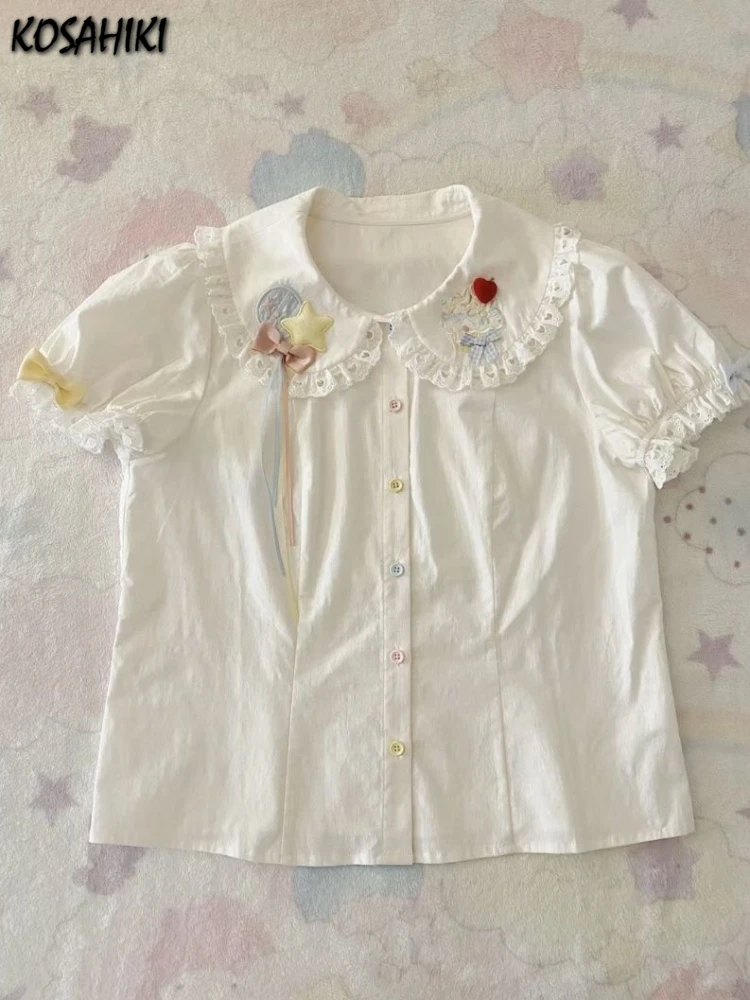 2024 японская Милая рубашка в стиле лолита для девочек летняя Y2k эстетичная