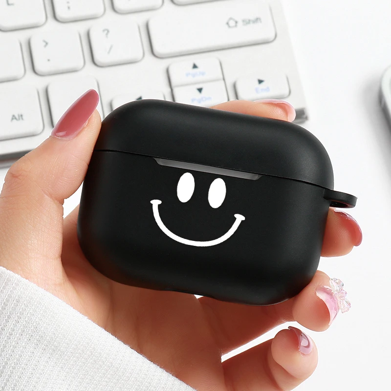 Модный чехол для AirPods Pro 3 Черный силиконовый Apple Air Pods 2 1 противоударный наушников |