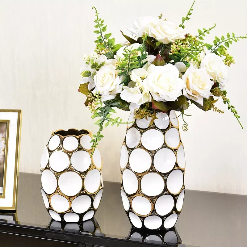 

Modern light luxury vase living room arrangement European creative ceramic dried decoration simulation floral