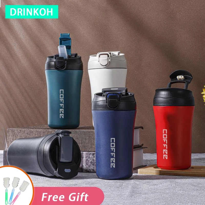 

450ml Thermos In-Car Vacuum Flasks American Style Coffee Mug Portable Insulated Cup Double Drinking Thermal Tumbler Water Bottle