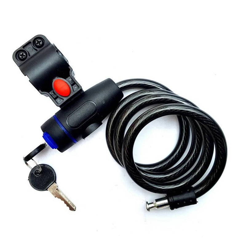Bicycle Lock with 2 Key Anti-theft Spiral Steel Cable Universal Bike tainless Coil Accessories |