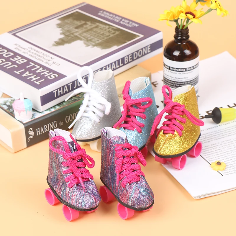 

1/3 кукольные роликовые коньки обувь блестящая роликовая одежда для американской 18-дюймовой девочки 43 см Товары для кукол новорожденных акс...