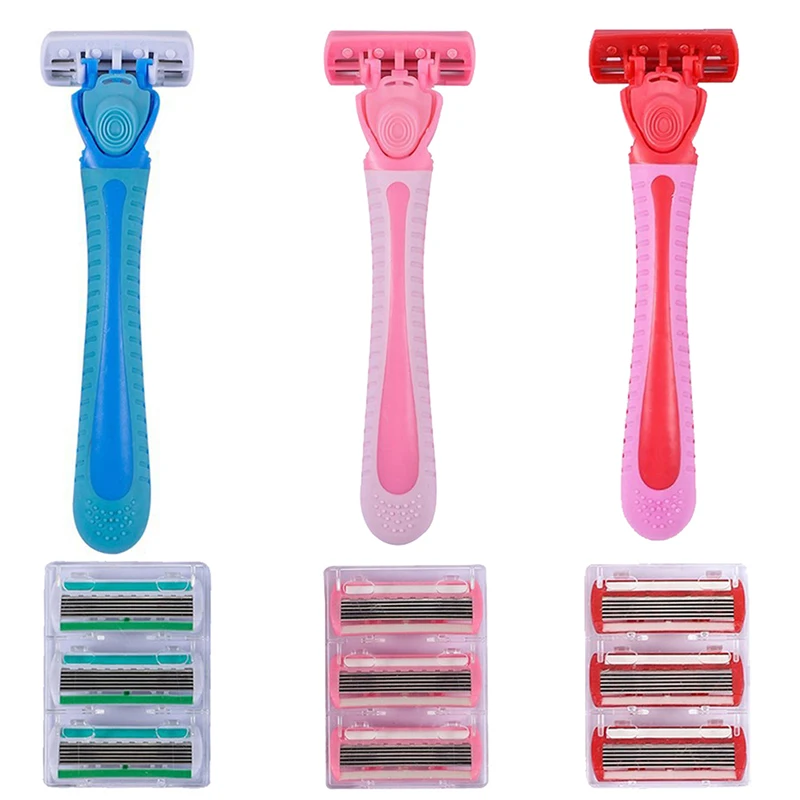 

1 Handle 6 Heads Smooth Shaving Women Safety Facial Hair Remover Comfortable Hair Remove Machine Vera Strip Bikini Razor