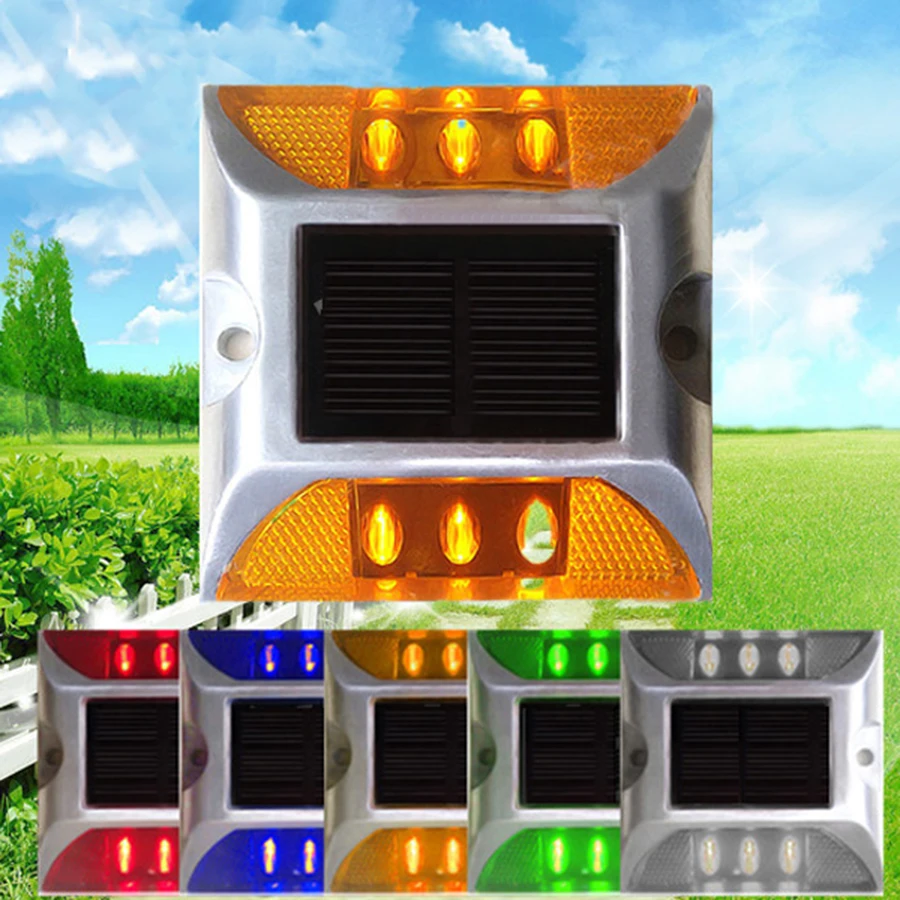 

Thrisdar Solar Deck Light Outdoor Driveway Light Waterproof Solar Warning Step Light Garden Step Pathway Road Marker Lamp