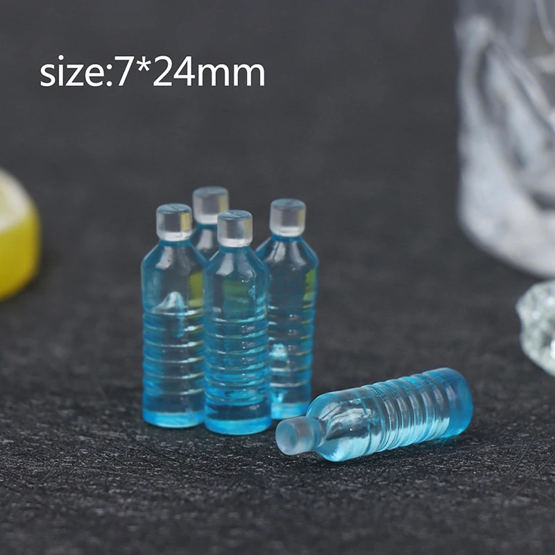 

5Pcs 1:12 Dollhouse Miniature Beverage Bottles Mini Mineral Water Bottle Model Toys Kitchen Doll Room Doll House Accessories