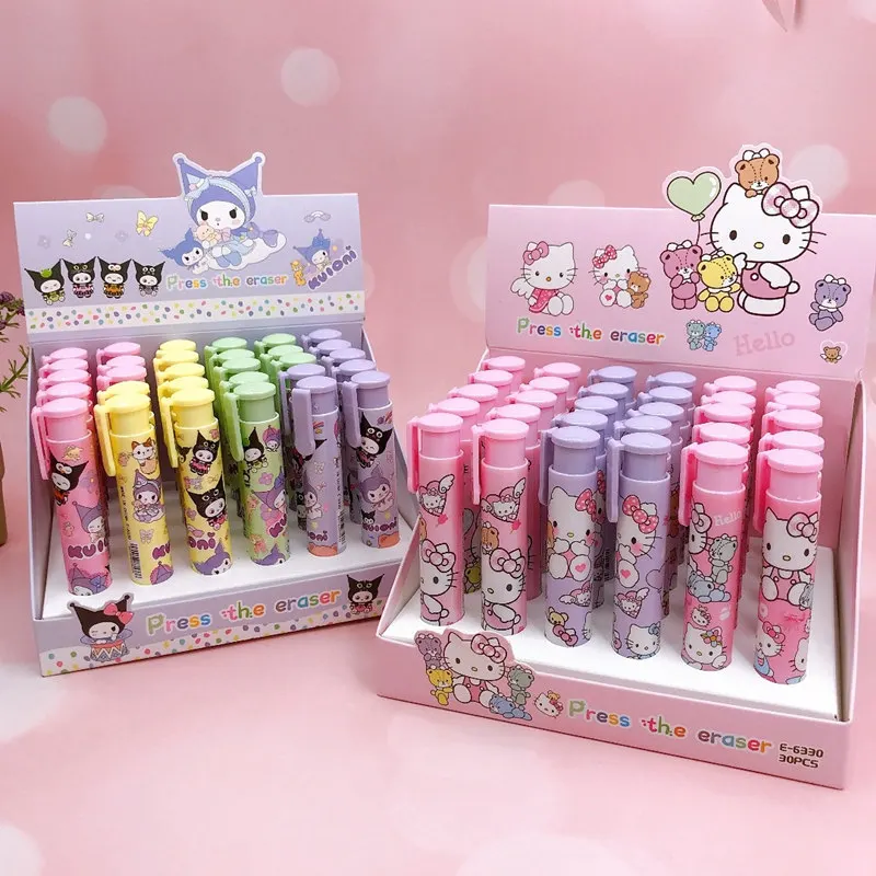 

Мультяшный Sanrioed My Melody Kuromi ластик Ins Kawaii портативный пресс-ластик для удаления крошки Обучающие канцелярские товары праздничные подарки