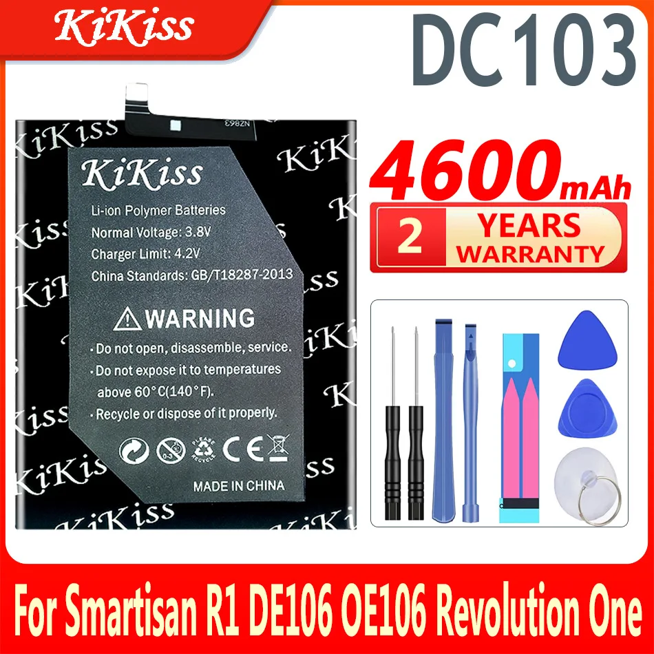 

4600mAh KiKiss Battery DC103 For Smartisan R1 DE106 OE106 Revolution One High Capacity Batteries