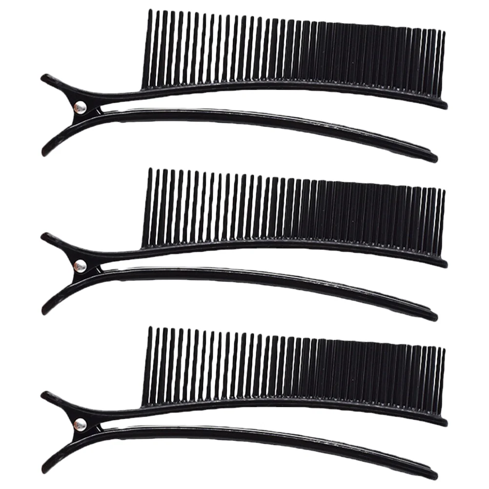 

3 Pcs Clips Hair Salon Root Curly Volume Teasing Comb Fine Dye Plastic Barber Hairpins Rollers Curlers Short