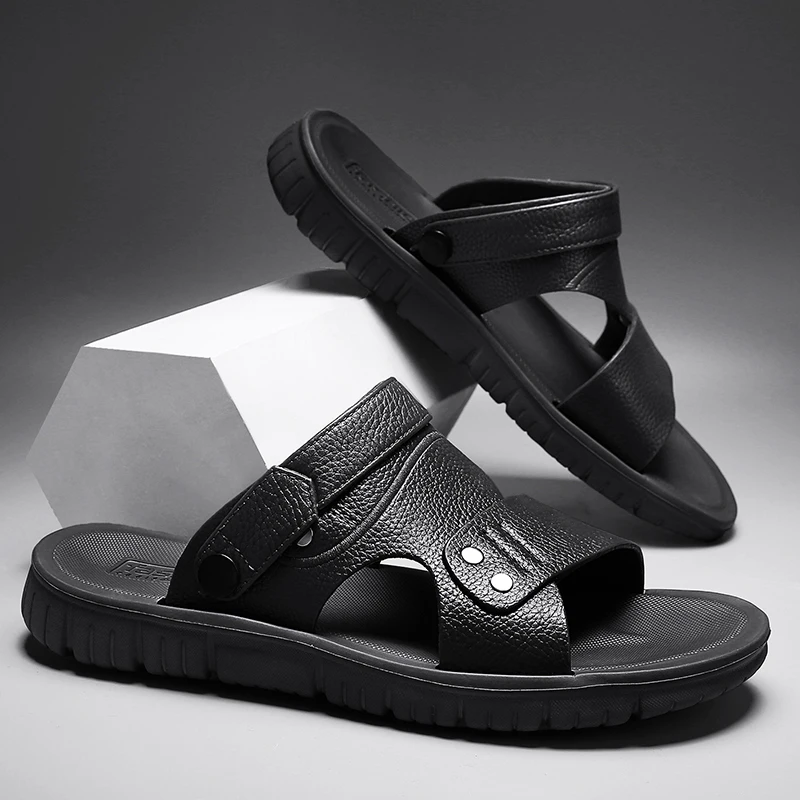 

Мужская эластичная пляжная обувь с мягкой подошвой черные/коричневые уличные Нескользящие тапочки из ЭВА модные удобные повседневные мужские сандалии