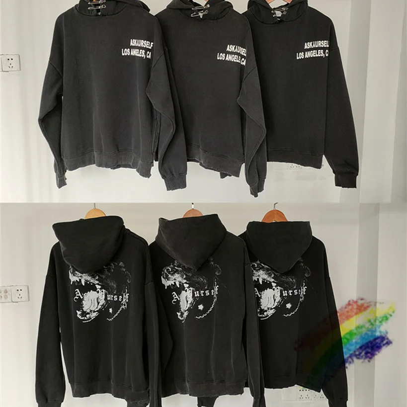 

Askyurself Dog Hoodie Men Women Los Angeles Askyurself Hoodie High Street Hooded ASK Sweatshirts Pullovers