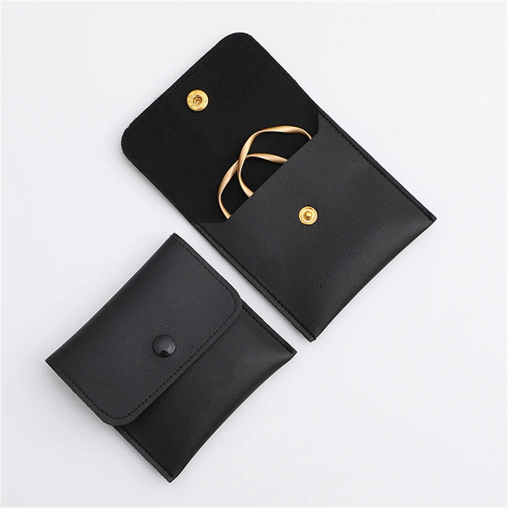 

1PC Jewelry Pouch For Necklace Ring Bracelet Earrings Keys Organizer With Snap Imitation Leather PU Jewelry Storage Bag