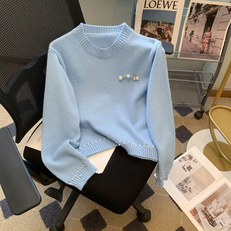 

Pullover soft glutinous knitwear women's autumn 2023 new Korean version age reduction sweet