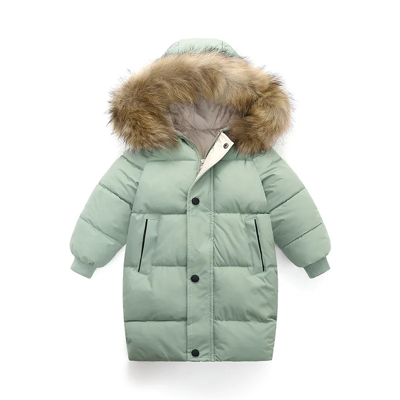 Купи Teen Boy Winter Coat Fur Hooded Outerwear Children's Jacket for Baby Boys Girls clothes Warm Kid Clothes Thicken Snow Wear 2-12Y за 1,316 рублей в магазине AliExpress