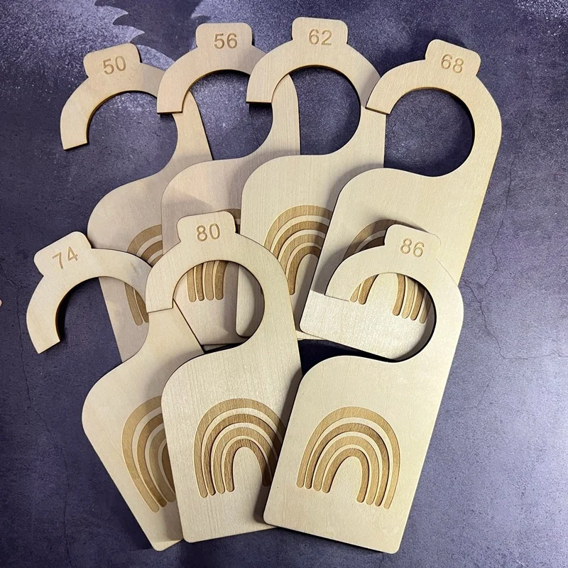 

7 In 1 Baby Nursery Closet Dividers Wood Nursery Clothes Organizers Double-Sided Baby Closet Clothes Hanger Newborn Supplies