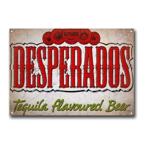

Desperados Tequila Beer Vintage Retro Tin Sign Metal Sign Metal Poster Metal Decor Wall Sign (20 X 30 Cm)