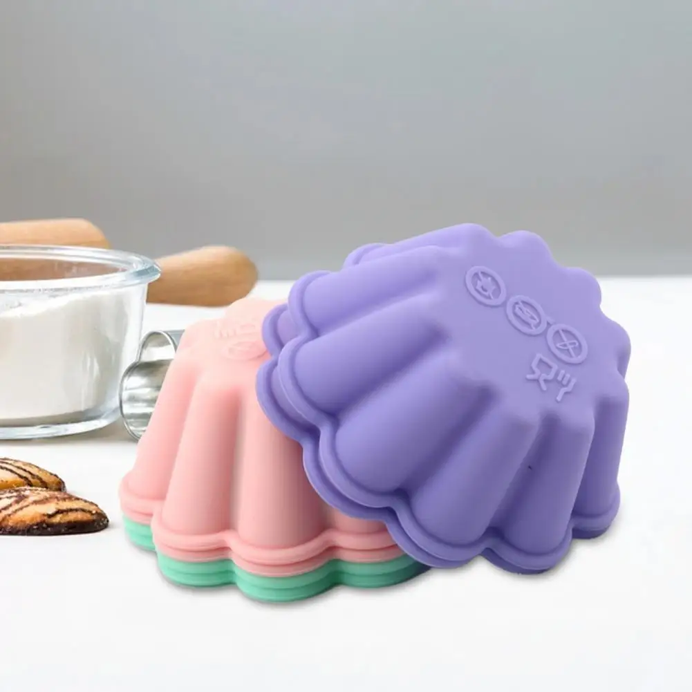 

12 шт./компл. креативная форма в форме цветка Форма для маффинов эластичная Милая силиконовая форма для торта аксессуары для выпечки