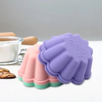 12pcsset creative flower shape muffin cup mold elastic cute silicone cake mold baking accessories