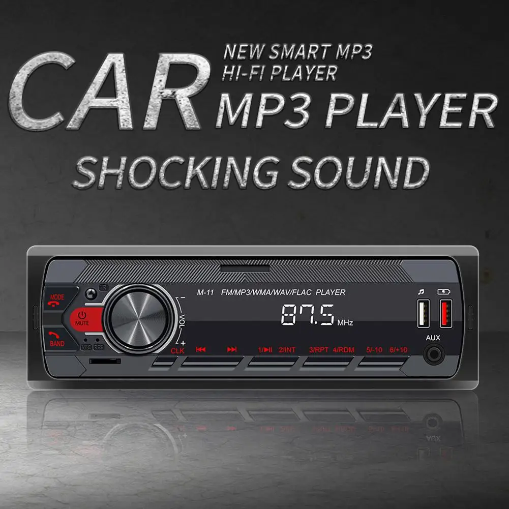 

Автомобильный стереоплеер, 12 В, 1 Din, с Bluetooth, автомобильный аудиоплеер, FM, ЖК, AUX, экран, MP3, O2Y2