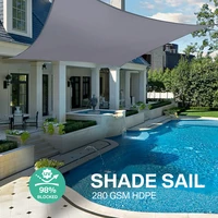 outdoor shade sails waterproof anti uv garden patio courtyard pool balcony shade cloth triangle rectangle grey awning 2345m