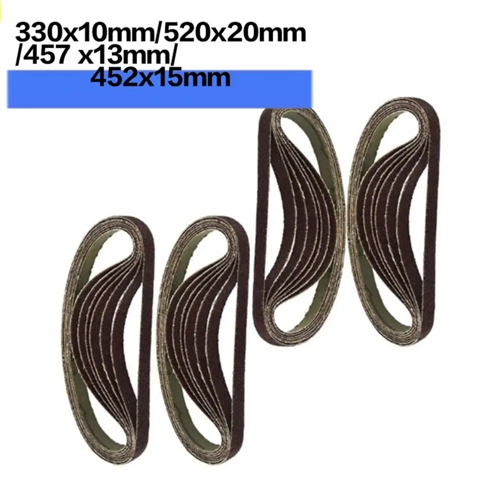 

10PC Belt Grinder Sanding Bands P40 - P800 Mini 452*15mm / 330*10mm / 520*20mm for Welding Spot Grinding