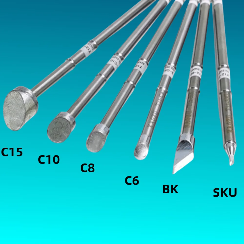 Фото 6 шт./T12-C6/C8/C10/C15/BK/SKU паяльное жало, сварочная головка, нестандартное высококачественное жало T12, используемое для ручки P9/M8/9501 №1