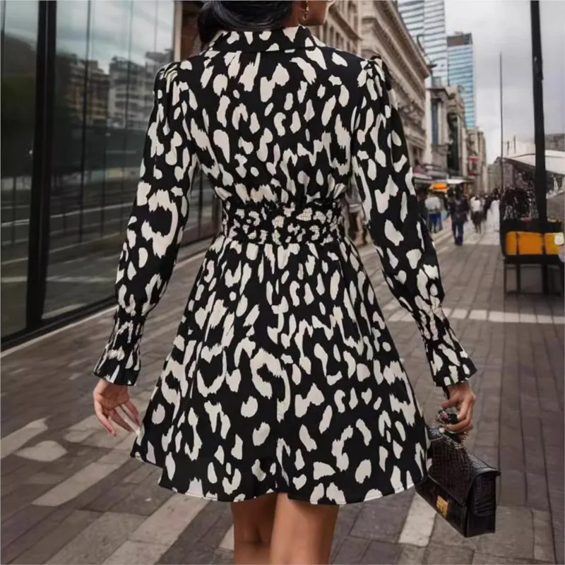 Женская уличная одежда с воротником рубашки на весну и осень высокая талия