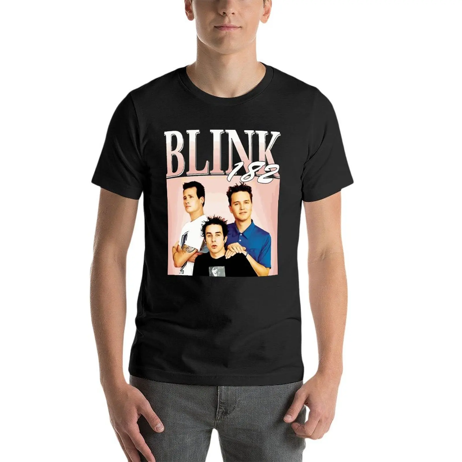 

Blink 182 Vintage Best Rock Band Oversized T Shirt Branded Mens Clothing 100% Cotton Streetwear Plus Size Tops Tee