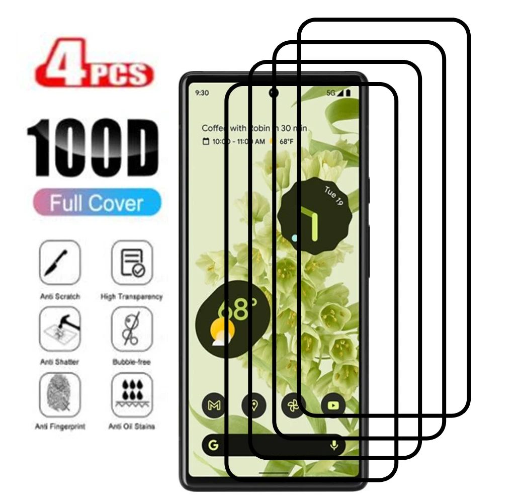 

4 шт., закаленное защитное стекло для Google Pixel 6, 6,4 дюйма