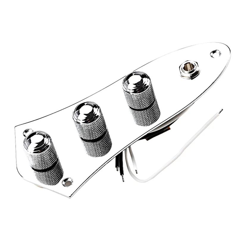 

Metal Loaded Prewired Bass Guitar Control Plate For Jazz Bass Guitar Parts Chrome