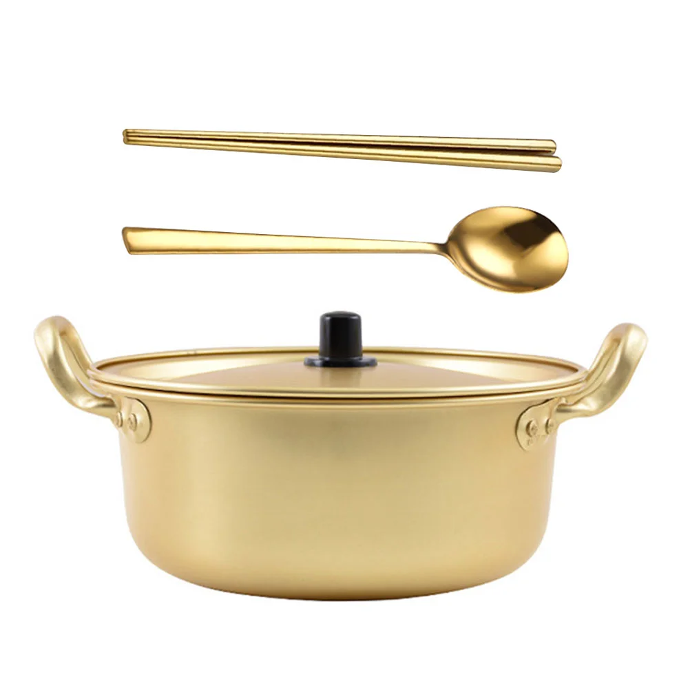 

Instant Noodle Pot Non Stick Frying Pan Lid Chopsticks Aluminum Cookware Induction Hobs