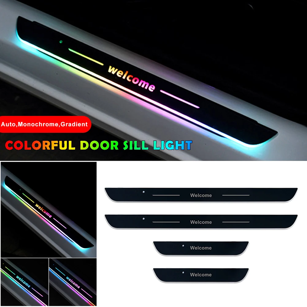 

Беспроводной подвижный светодиодный RGB-светильник для салона автомобиля, 4 шт.