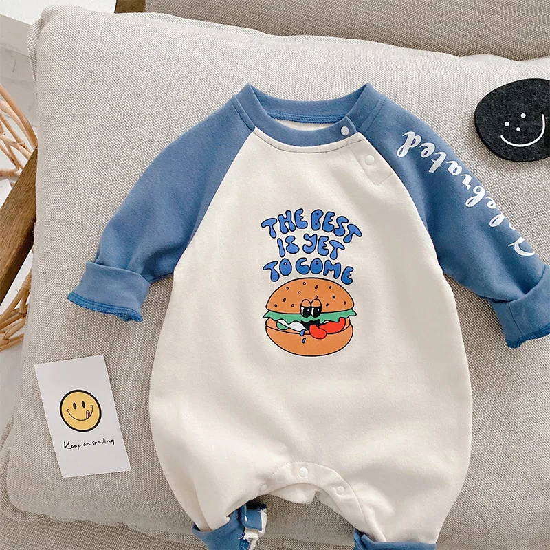 

0-2 Years Baby Boy Girl Korean Romper Newborn Bodysuit Toddler Solid Color Knit Long Sleeve Jumpsuit Infant Clothing