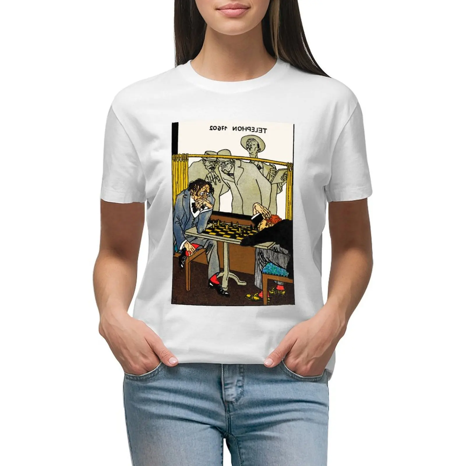 Футболка Viennese Cafe: Пример шахматных игроков от Moriz Jung Забавные Рубашки для