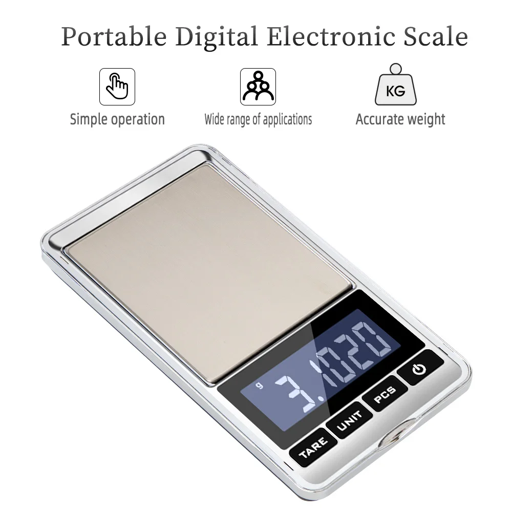 

500g 0.01g Mini Electronic Jewelry Scale Balance Pocket Gram LCD Display Electronic Weight Scale Gram Pocket Scale 20%OFF