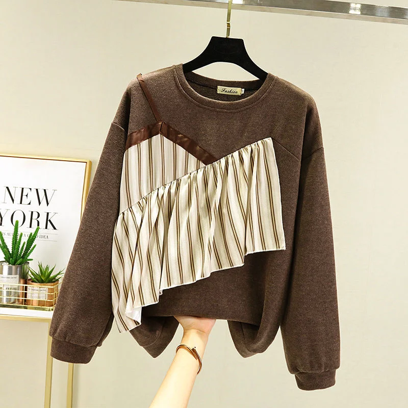 

2022 Autumn Winter Korean Fake Long Sleeved Women's Stripe Design, Versatile, Loose And Fashionable Women's Sweater