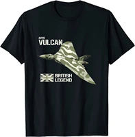 avro vulcan bomber jet aircraft raf plane british legend t shirt short sleeve casual cotton o neck summer tees