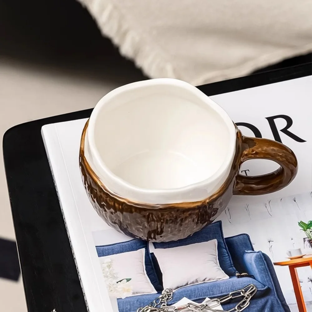 Кокосовая кружка для завтрака с молоком из овса керамическая кокосовой шелушкой