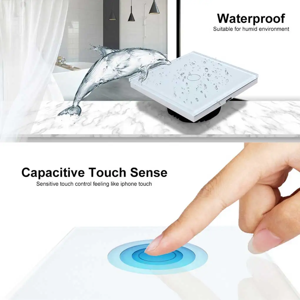 

EU Plug WiFi Light Switch Remote Control Intelligent Touch Panel Indoor
