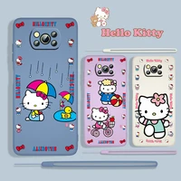 anime hellokitty girls for xiaomi poco x3 nfc f3 gt m4 m3 m2 pro c3 x2 11 ultra 5g silicone liquid rope phone case fundas coque