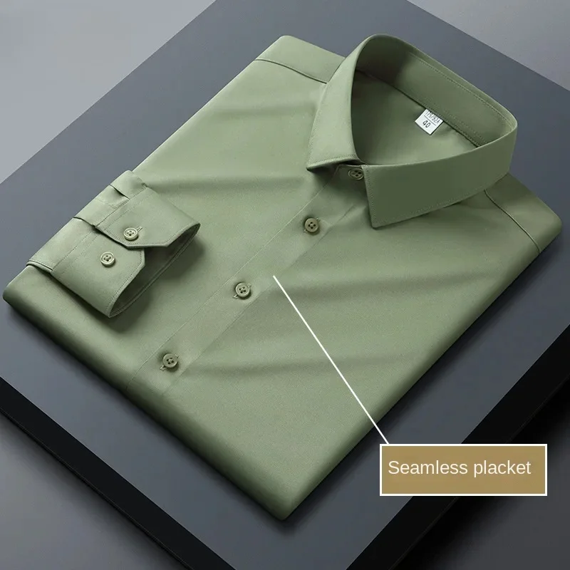 Мужская серая рубашка с длинным рукавом не гладить деловое платье рабочее