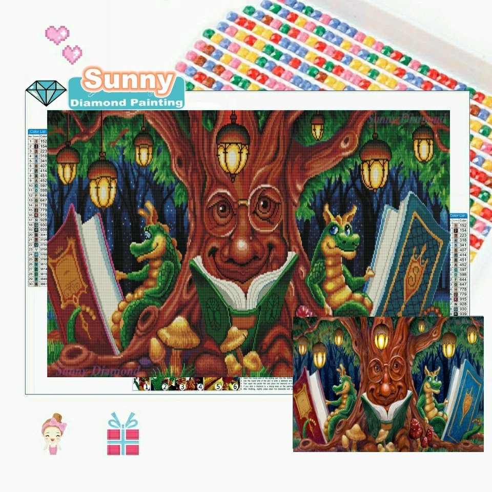 

Diamond Painting The Literate Dragon By Randal Spangler 5D DIY Full Drill Cross Stitch Kits Art Embroidery Craft Home Decor Gift